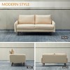 Velvet Sofa Mid-Century Modern Couch with Wooden Legs for Living Room - 4 of 4
