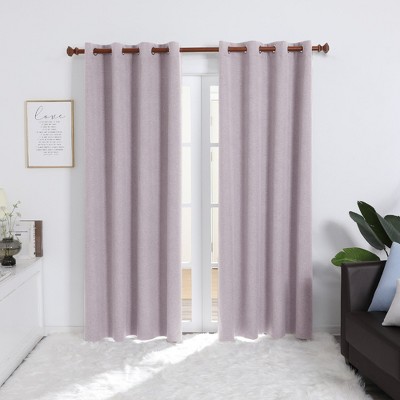 Deconovo 100% Blackout Faux Linen Curtains 2 Panels – Multiple Sizes