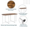 ChicFurnit Dining Sets Modern Table Set with Faux Marble and Compact Design for Kitchen Dining Room, White, 58.53"*33.65"*1.85" - 4 of 4