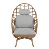 Christopher Knight Home Casey Outdoor Rattan and Metal High-back Lounge Swivel Chair with Cushion - 4 of 4