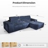 XIZZI Modular Left/Right Chaise Sectional Sofa, Quick-Ship Synthetic Leather or 4 Shimmer Fabric | Zero Assembly | High Density Foam & Pocket Springs - 4 of 4