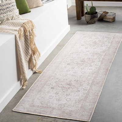 Bethany Beige Chenille-Polyester Washable Rectangular Area Rug 7'10" x 10'2"