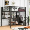 Whisen Full Size Metal Loft Bed with Wardrobe, Desk, Storage Shelves - 2 of 4