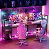 Computer Desk with Power Outlet and Storage Shelves - 3 of 4