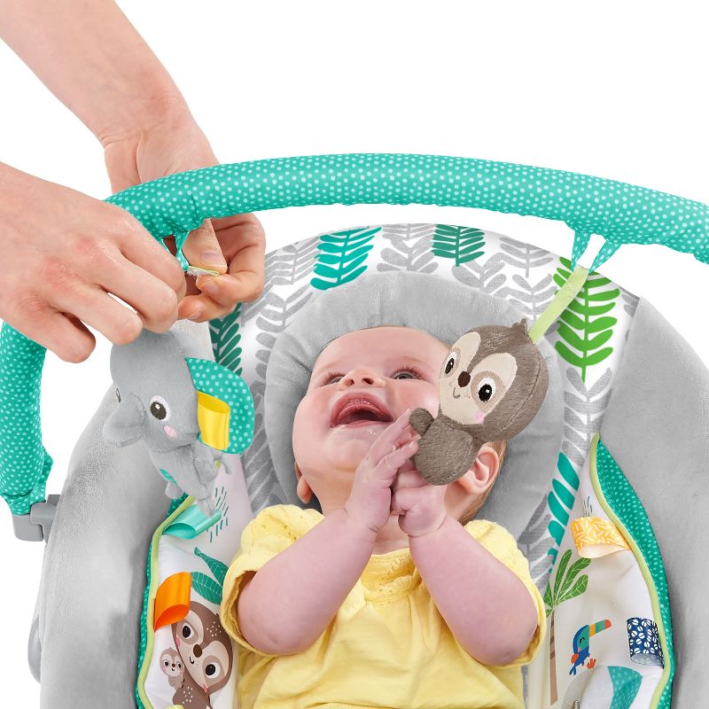 Bright Starts Jungle Vines Comfy Baby Bouncer with Vibrating Infant Seat &#38; Taggies, 5 of 19