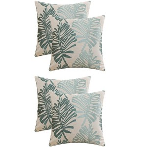 REGALWOVEN 4 Pcs Palm Leaf Pattern Decorative Throw Pillow Covers for Farmhouse Home Sofa Couch Bed - 1 of 4