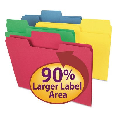 Smead SuperTab Colored File Folders 1/3 Cut Letter Assorted 100/Box 11987