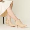 Perphy Women's Pointed Toe Side Zip Back Bow Kitten Heel Ankle Booties - 4 of 4
