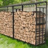 Artloge 6FT Outdoor Metal Firewood Rack Log Store Stack Holder Storage Wood Stand with Waterproof Roof for Garden Storage Shed - 2 of 4