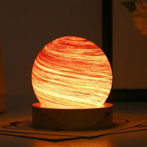 USB Fantasy Rainbow Planet Light Astronomical Ornaments Desktop Decorative Lights Art Crafts Wooden Case Gifts for Wedding Party - 1 of 4