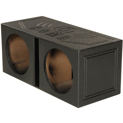 QPower QBOMB12V Dual 12" Vented Ported Subwoofer Sub Box with Bedliner Spray