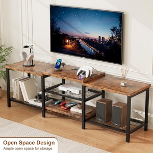 67 Inch Industrial TV Stand, Open Storage Shelves, Wooden Console Cabinet with Metal Frame, Modern Media Console Table, for Living Room - 1 of 4
