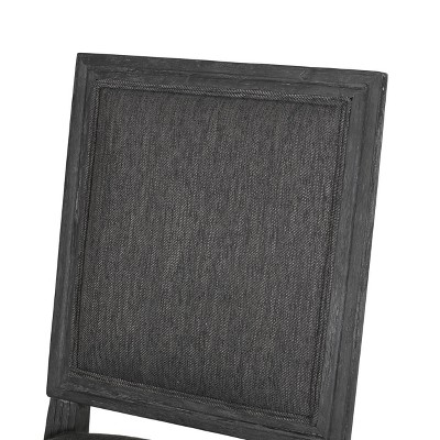 Charcoal Grey and Weathered Wood Rustic Swivel Office Chair
