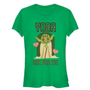 Juniors Womens Star Wars Valentine's Day Yoda One for Me T-Shirt