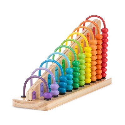 Melissa & Doug Add & Subtract Abacus - Educational Toy With 55 Colorful Beads and Sturdy Wooden Construction