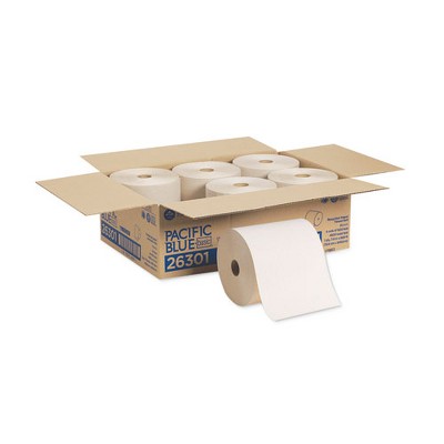 Georgia Pacific Professional Pacific Blue Basic Nonperforated Paper Towels, 1-Ply, 7.78 x 800 ft, Brown, 6 Rolls/Carton
