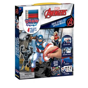 Drawmaster Marvel Avengers: Captain America Super Stencil Kit - (Paperback) - 1 of 1