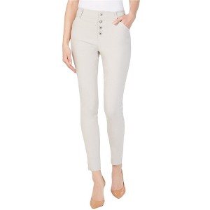 I.N.C International Concepts Womens Exposed-Button Casual Trouser Pants, Off-White, 4 - 1 of 1