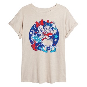 Women's - Disney - Minnie Daisy Americana Oversized Graphic T-Shirt - 1 of 4