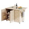 51" Kitchen Island Cart with Drop Leaf, Kitchen Island Cart on Wheels,Rolling Kitchen Cart with Towel Bar, Mobile Kitchen Island for Dining Room - 4 of 4