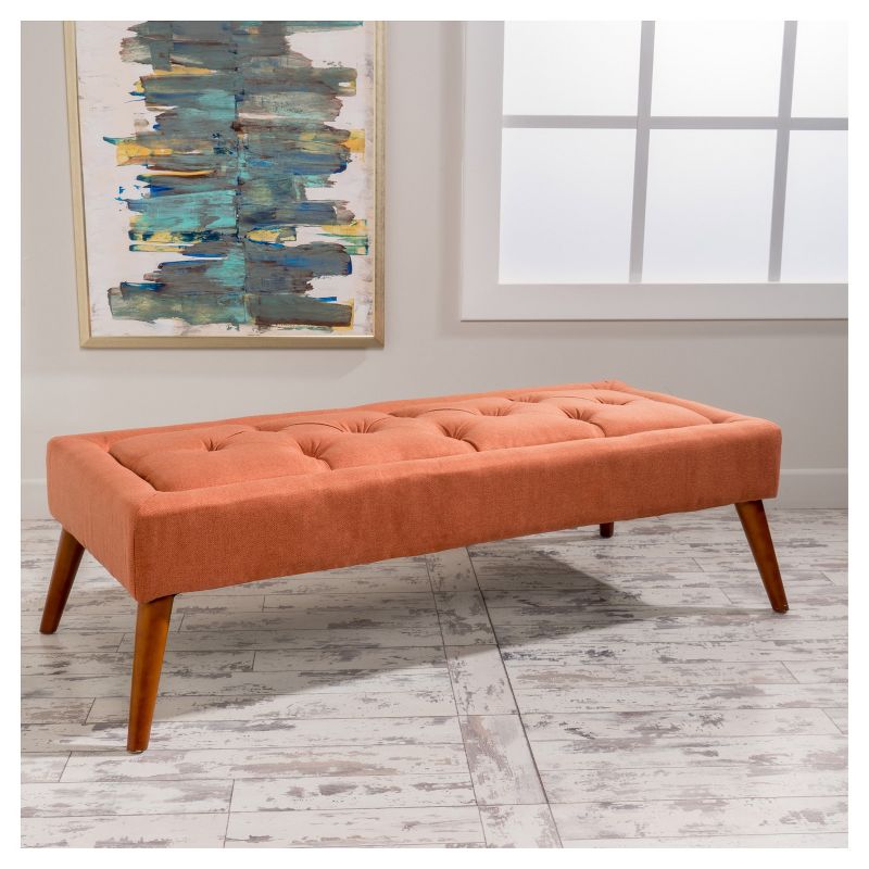 Dilwyn Tufted Ottoman - Orange - Christopher Knight Home, 5 of 6