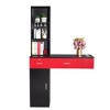 Karl Home Black Wall Mount Barber Station with 2 Drawers 1 Storage Cabinet 3 Open Shelves - 2 of 4