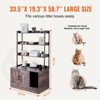 VEVOR Cat Litter Box Enclosure,Hidden Litter Box Furniture with 3 Storage Shelves, Wooden Cat Washroom Indoor,  33.5"L x 19.3"W x 58.7"H, Dark Brown - 4 of 4