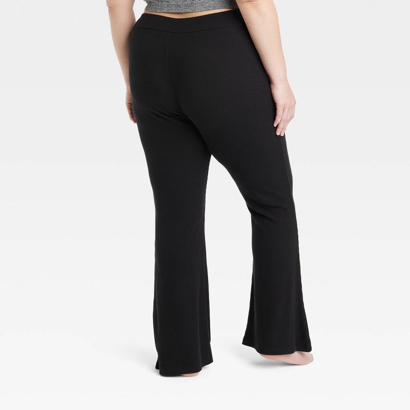 Women's Cozy Ribbed Crossover Waistband Flare Legging Pants - Colsie™, 3 of 6