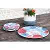 C&F Home 14" Patriotic "Freedom Hope Love" Red & Blue Floral Flower Decorative Round 4th of July Serving Platter Plate - 3 of 4