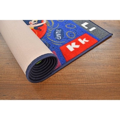 Justice League Kids Hopscotch Educational Rug, 2'7" x 6'0"