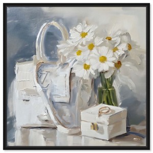 Art Remedy Purse and Daisies Chic Farmhouse Wall Art Framed - 1 of 4