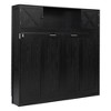 Whisen Full Size Murphy Bed with Storage Cabinets - Black - 4 of 4