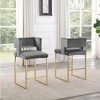 Best Master Furniture,Lynx Black Velvet Bar Stools (Set of 2) - 3 of 3