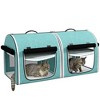 Gulches 39" Green Portable Soft-Sided Cat Carrier - Travel Pet Carrier with Divider, Two Compartments, Soft Cushions & Storage Bag - 2 of 4