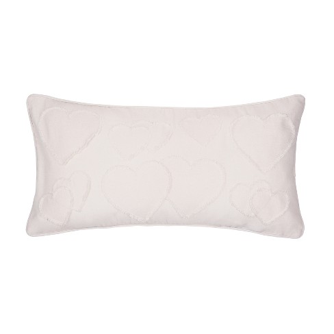 White heart outlet shaped pillow