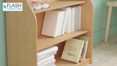 Adjustable Natural Birch 3-Tier Kid-Friendly Bookshelf