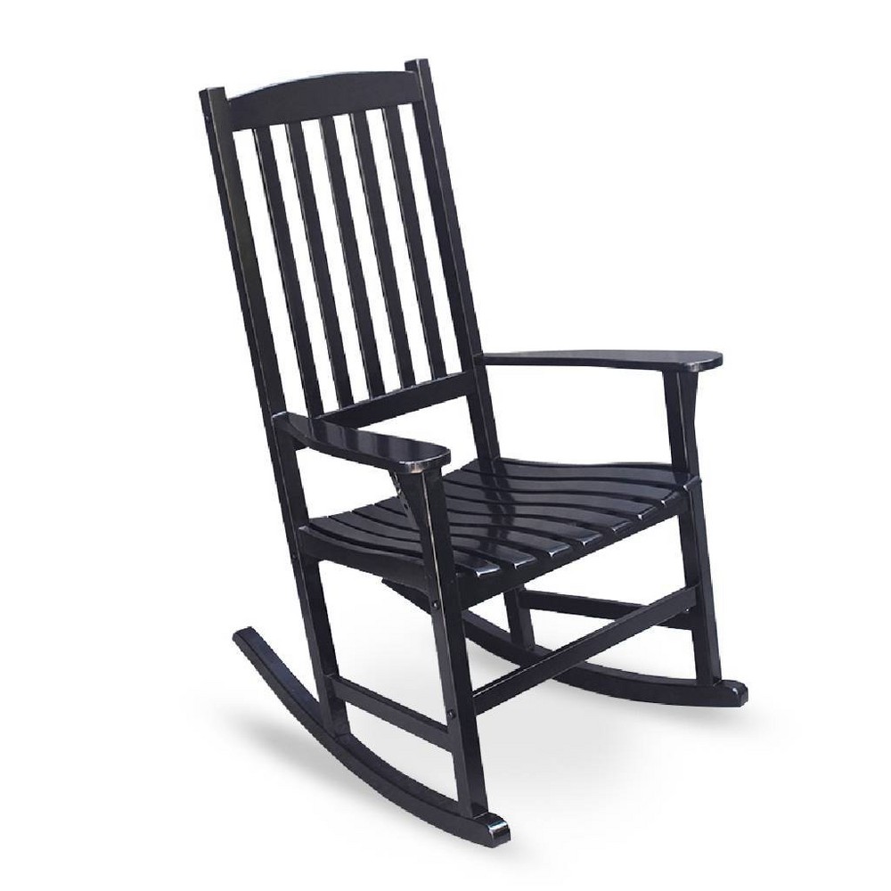 Photos - Garden Furniture Alston Mahogany Outdoor Patio Rocking Chair - Black - Cambridge Casual: We