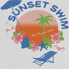 Rerun Island Women's Sunset Swim Beach Short Sleeve Graphic Cotton Retro Vintage Ranger Baby Tee - White Caviar L - 2 of 4