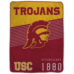 NCAA USC Trojans Helmet Stripes Royal Plush Blanket - 1 of 1