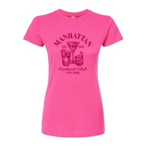 Women's - Instant Message - Manhattan Cocktail Club Fitted Graphic T-Shirt - 1 of 3
