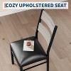 Dining Table Set for 2, with 2 Upholstered Chairs, Wood 3-Piece Kitchen Dining Room Table Set, for Small Space, Kitchen, Apartment - 4 of 4