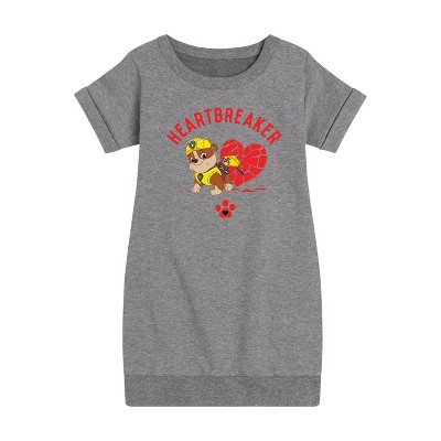 - Paw Patrol - Valentine's Heartbreaker Graphic Short Sleeve Fleece Dress