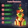 Costway 5.6 FT Pre-Lit Gift Box Tower with Bowknot & 483 LED Light Bulbs, Ground Stakes - 3 of 4