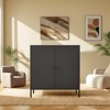 Gulches Modern Steel Double-Door Buffet Cabinet, High Legs, Minimalist Style, Multi-Purpose Storage, Suitable for Kitchen, Dining Room, or Living Room - 2 of 4