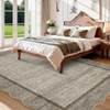 Scalloped Edge Area Rugs for Living Room Bedroom Modern Washable Rug Soft Non Slip Low Pile Carpet Home Decor - 2 of 4