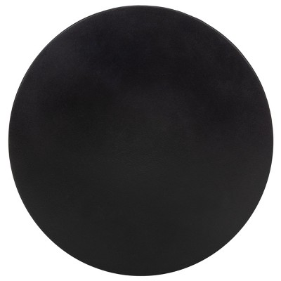 Trunk Black Concrete Round Accent Table, 20"