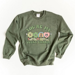 Simply Sage Market Women's Graphic Sweatshirt You're My Lucky Charm Clovers - 1 of 4
