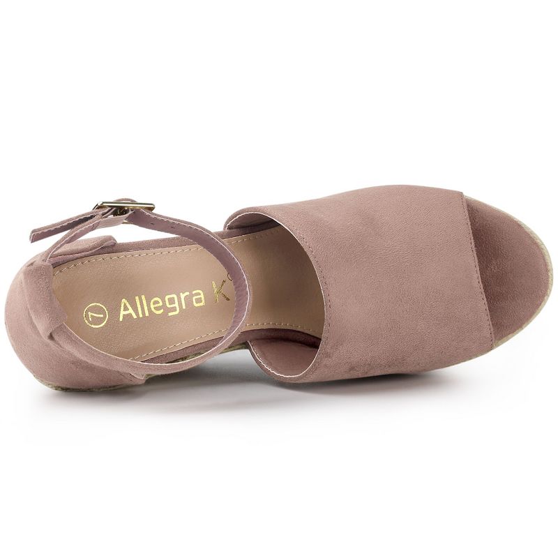 Allegra K Women's Ankle Strap Espadrilles Platform Heels Wedges Sandals, 4 of 7