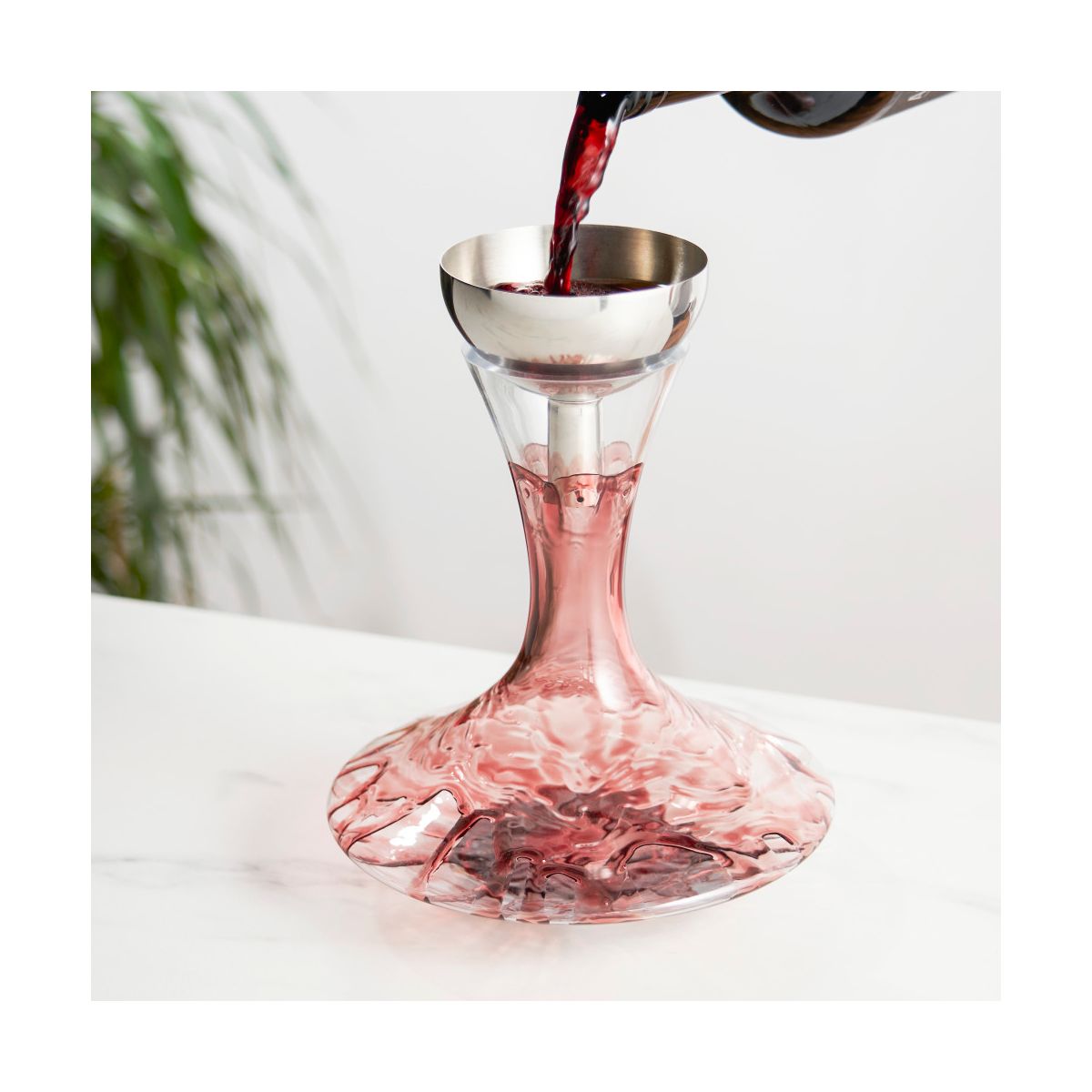 True Fountain Aerating Decanter Funnel and Mesh Strainer, Durable Stainless Steel, 2-Piece Set, Wine Aerator and Sediment Filter for Home Bar Gifts - thumbnail 5