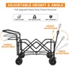 DOMETOUR Collapsible 140L Wagon Cart w/ Canopy, Brake & Cooler Bag, Foldable All-Terrain Wagon for Camping, Beach & Shopping - 2 of 4